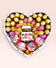 Подарунковий набір бокс для неї "Nutella Kinder Heart" №206