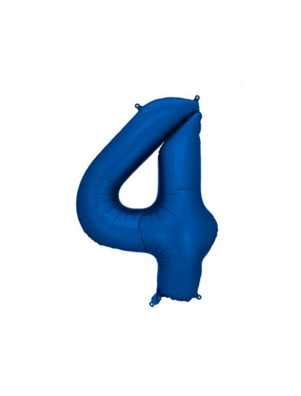 Шарик фольгированный цифра  ''4'' синий