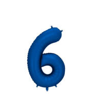 Шарик фольгированный цифра  ''6'' синий