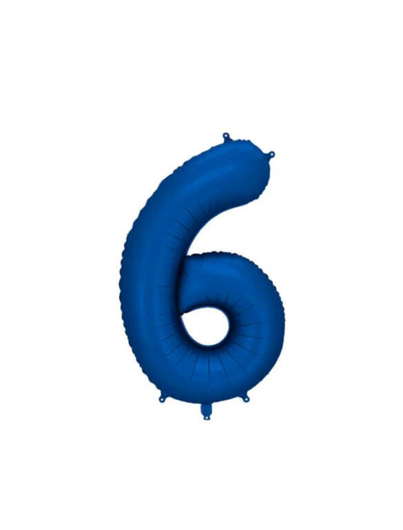 Шарик фольгированный цифра  ''6'' синий