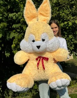 Плюшевий зайчик 140 см Персик