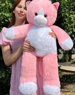 Плюшевый котик 110 см 1.1 м Розовый