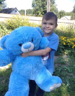 Фото з відгуку покупця про Плюшевий ведмедик Томік 100 см, 1 м Блакитний