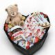 Солодкий крафтовий подарунковий набір бокс серце з ведмедиком, Kinder та Nutella №21