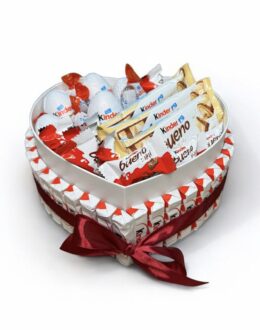 Сладкий подарочный набор бокс сердечко с Kinder №16