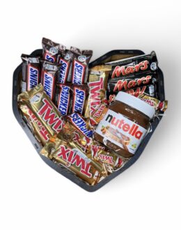 Подарунковий набір бокс шоколадний з батончиками Mars, Twix, Snikers та Nutella №32