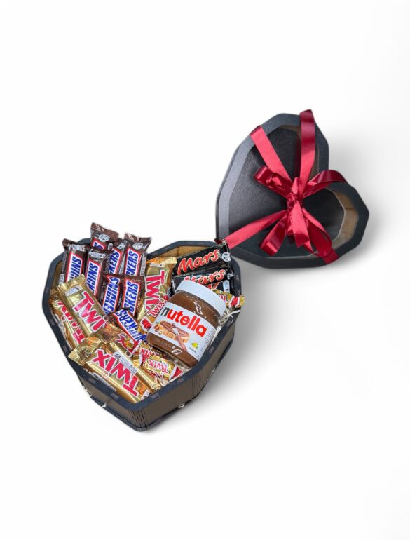 Подарунковий набір бокс шоколадний з батончиками Mars, Twix, Snikers та Nutella №32 - фото №1