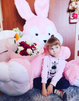 Фото з відгуку покупця про Зайка 140 см Рожевий