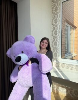 Фото з відгуку покупця про Плюшевий ведмедик Томік 160 см, 1.6 м Фіолетовий