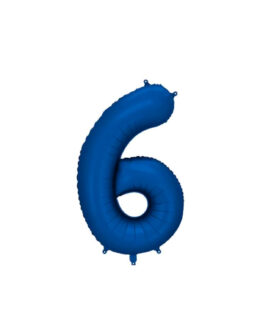 Шарик фольгированный цифра  ''6'' синий