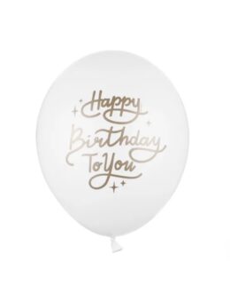 Шарик латексный "Happy Birthday To You Pastel Pure White"