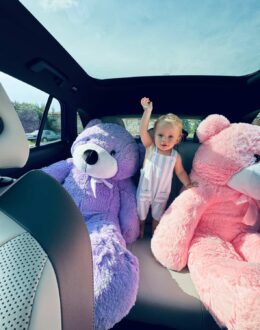 Фото из отзыва покупателя о Плюшевый мишка Монти 140 см, 1,4 м Фиолетовый