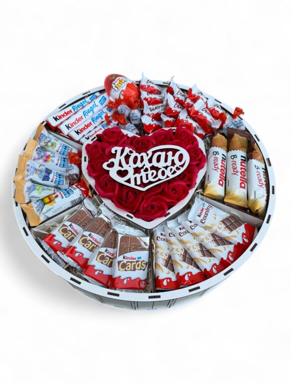 Сладкий подарок бокс «Love in Chocolate» с красными розами №58 - фото №4