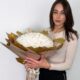 Букет 65шт. белых роз из мыла 