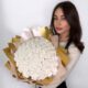 Букет 65шт. белых роз из мыла 