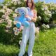 Мишка Бинго 60 см Серый с голубым животиком - фото №6