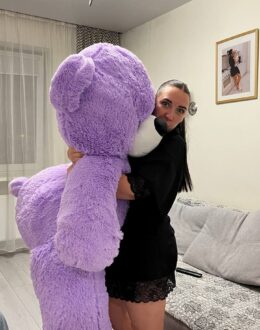 Фото з відгуку покупця про Плюшевий ведмедик Томік 200 см, 2 м Фіолетовий