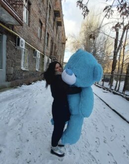 Фото з відгуку покупця про Плюшевий ведмедик Ветлі 200 см, 2 м Блакитний - фото №1