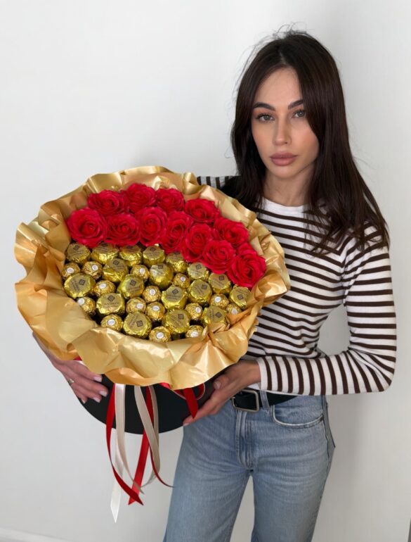 Букет з дубайського шоколаду та Ferrero Rocher «Royal Dubai Bloom» - фото №1