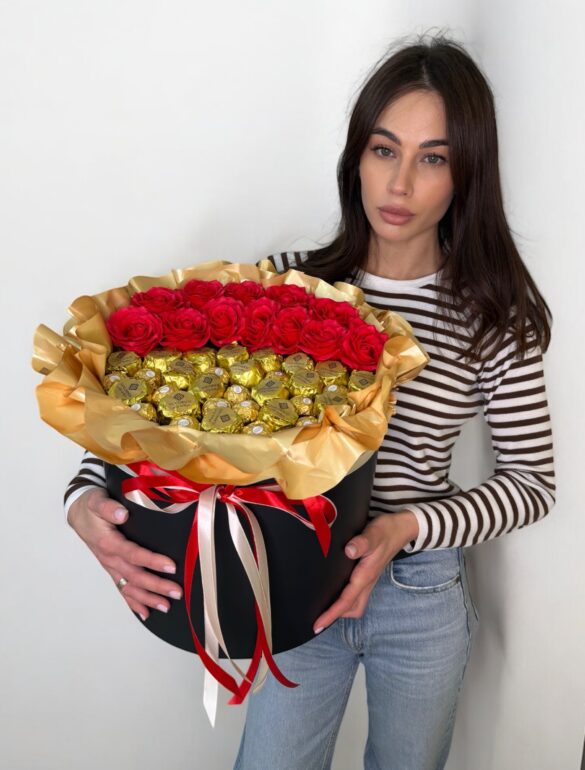 Букет з дубайського шоколаду та Ferrero Rocher «Royal Dubai Bloom» - фото №5