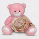 Мишка Ветли 140 см Розовый + Букет из конфет Candy Bloom
