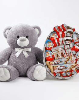 Мишка Томик 100 см Серый+ Kinder Surprise box