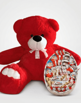 Мишка Ветли 140 см Красный + Kinder Surprise box