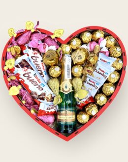 Подарочный набор бокс для нее "Golden Sparkling Heart" №188