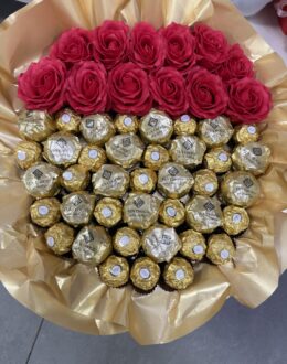 Фото з відгуку покупця про Букет з дубайського шоколаду та Ferrero Rocher «Royal Dubai Bloom»