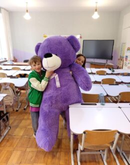 Фото з відгуку покупця про Плюшевий ведмедик Ветлі 200 см, 2 м Фіолетовий