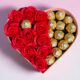 Подарочный набор бокс для нее с Ferrero Rocher и мыльными розами 