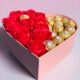 Подарочный набор бокс для нее с Ferrero Rocher и мыльными розами 
