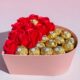 Подарочный набор бокс для нее с Ferrero Rocher и мыльными розами 