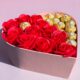 Подарочный набор бокс для нее с Ferrero Rocher и мыльными розами 