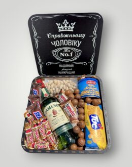 Подарочный набор бокс для него "Whiskey Snack Paradise" №197