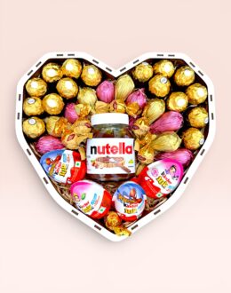 Подарочный набор бокс для нее "Nutella Kinder Heart" №206