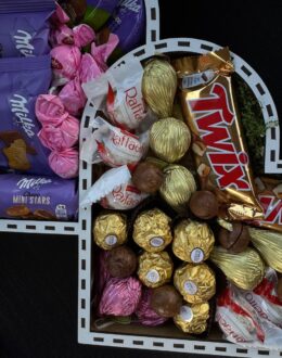 Фото з відгуку покупця про Подарунковий набір бокс для неї “Double Heart Chocolate Love” №325