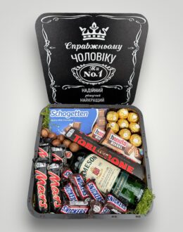 Подарочный набор бокс для него "Chocolate & Whiskey Deluxe" №352
