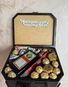 Фото з відгуку покупця про Подарунковий набір бокс для тата “Jagermeister Noble Selection” №285