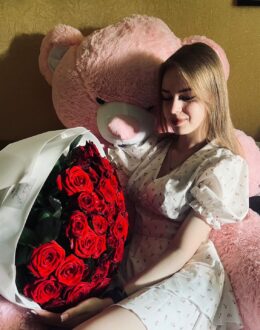 Фото з відгуку покупця про Плюшевий ведмедик Томік 200 см, 2 м Рожевий