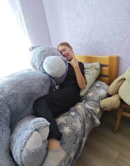Фото з відгуку покупця про Ведмедик Ветлі 200 см Сірий - фото №2