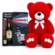 Ведмедик Ветлі 140 см червоний + Крафтовий бокс для нього з алкоголем Jameson
