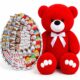 Ведмедик Ветлі 140 см червоний + Подарунковий бокс Premium Kinder Сюрприз XXL