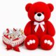 Ведмедик Ветлі 140 см червоний + Солодкий бокс-подарунок сердечко з Kinder