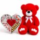 Ведмедик Ветлі 140 см червоний + Подарунковий набір-бокс для коханої з Kinder