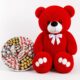Ведмедик Ветлі 140 см червоний + Шоколадний бокс для неї Kinder Блаженство