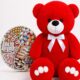 Ведмедик Ветлі 140 см червоний + Подарунковий набір-бокс Premium Kinder Ferrero