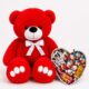 Ведмедик Ветлі 140 см червоний + Солодкий бокс для неї Happy Treats