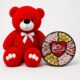 Ведмедик Ветлі 140 см червоний + Солодкий набір-бокс Forever Yours Gift Box