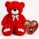 Ведмедик Ветлі 140 см червоний + Солодкий набір Love Deluxe Box